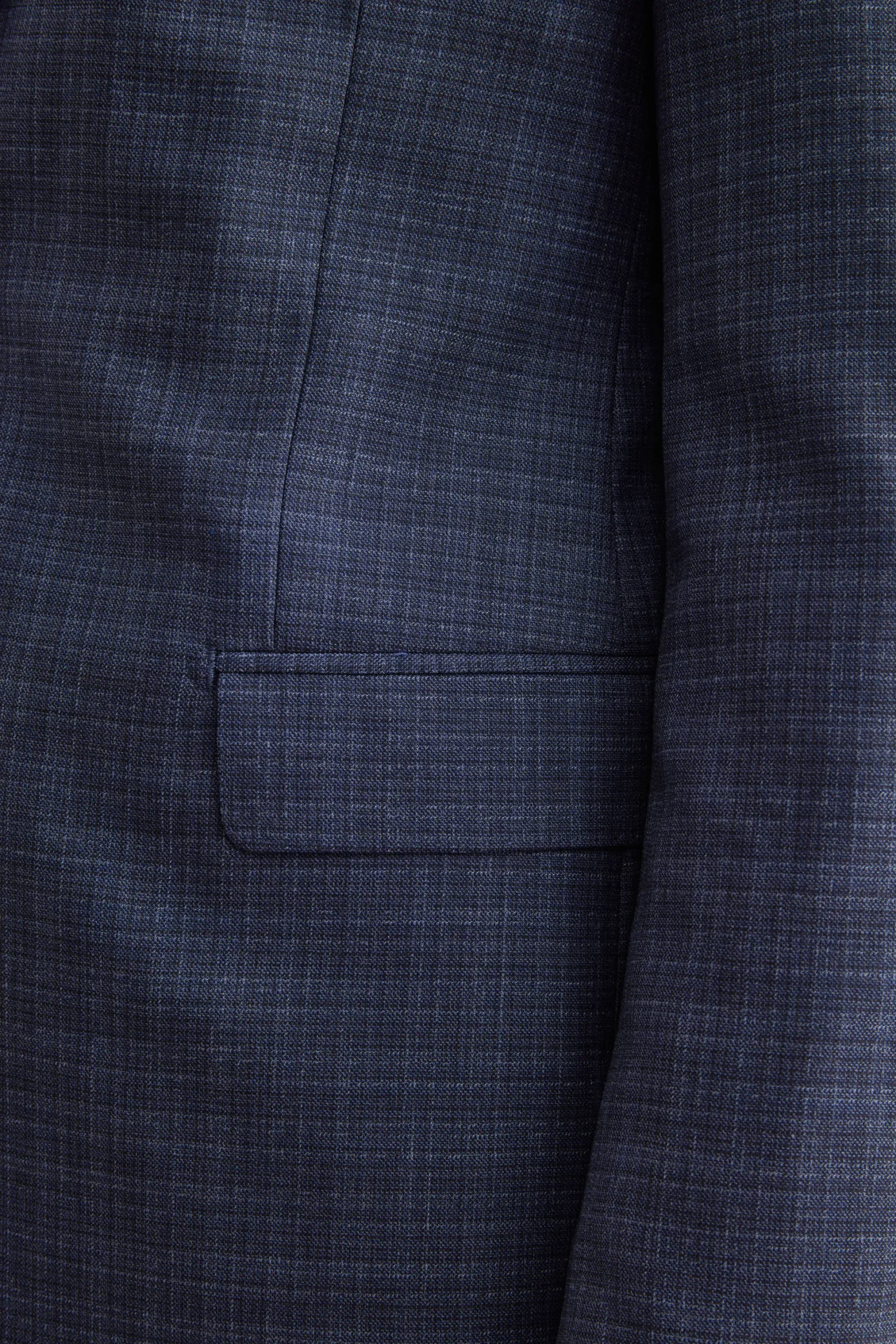 Abito Check Comfort Fit in Lana Vergine - FANT. BLU