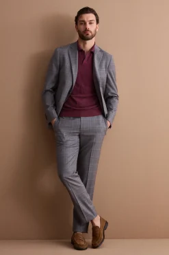 Abito Check Monopetto Foderato Regular Fit in Lana Vergine - GRIGIO QUADRI