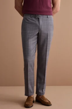 Abito Check Monopetto Foderato Regular Fit in Lana Vergine - GRIGIO QUADRI