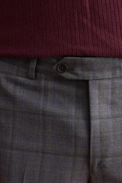 Abito Check Monopetto Foderato Regular Fit in Lana Vergine - GRIGIO QUADRI