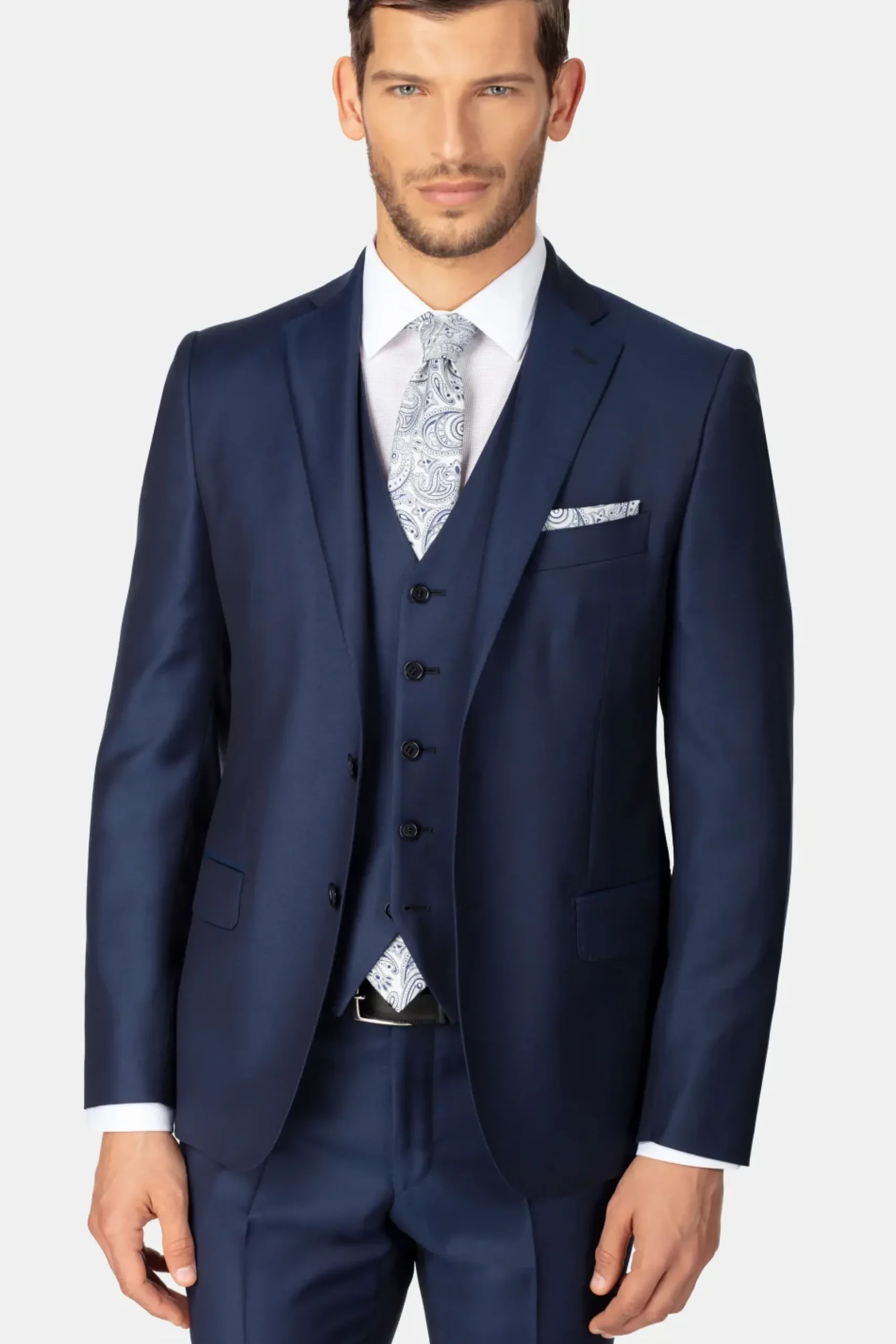 Abito classico blu in lana - BLU