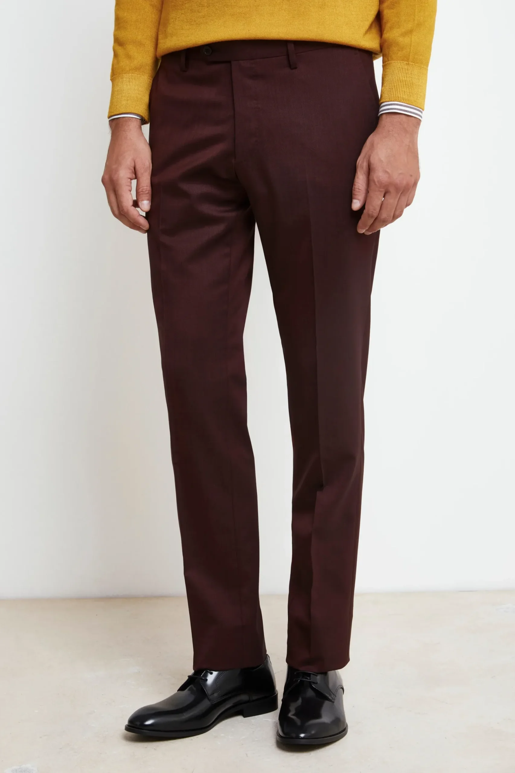 Abito Colorato Monopetto Slim Fit - BORDEAUX