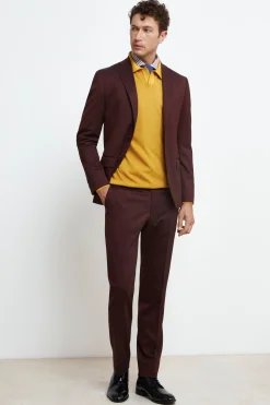 Abito Colorato Monopetto Slim Fit - BORDEAUX