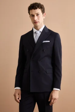 Abito Doppiopetto Elegante in Pura Lana Vergine - BLU
