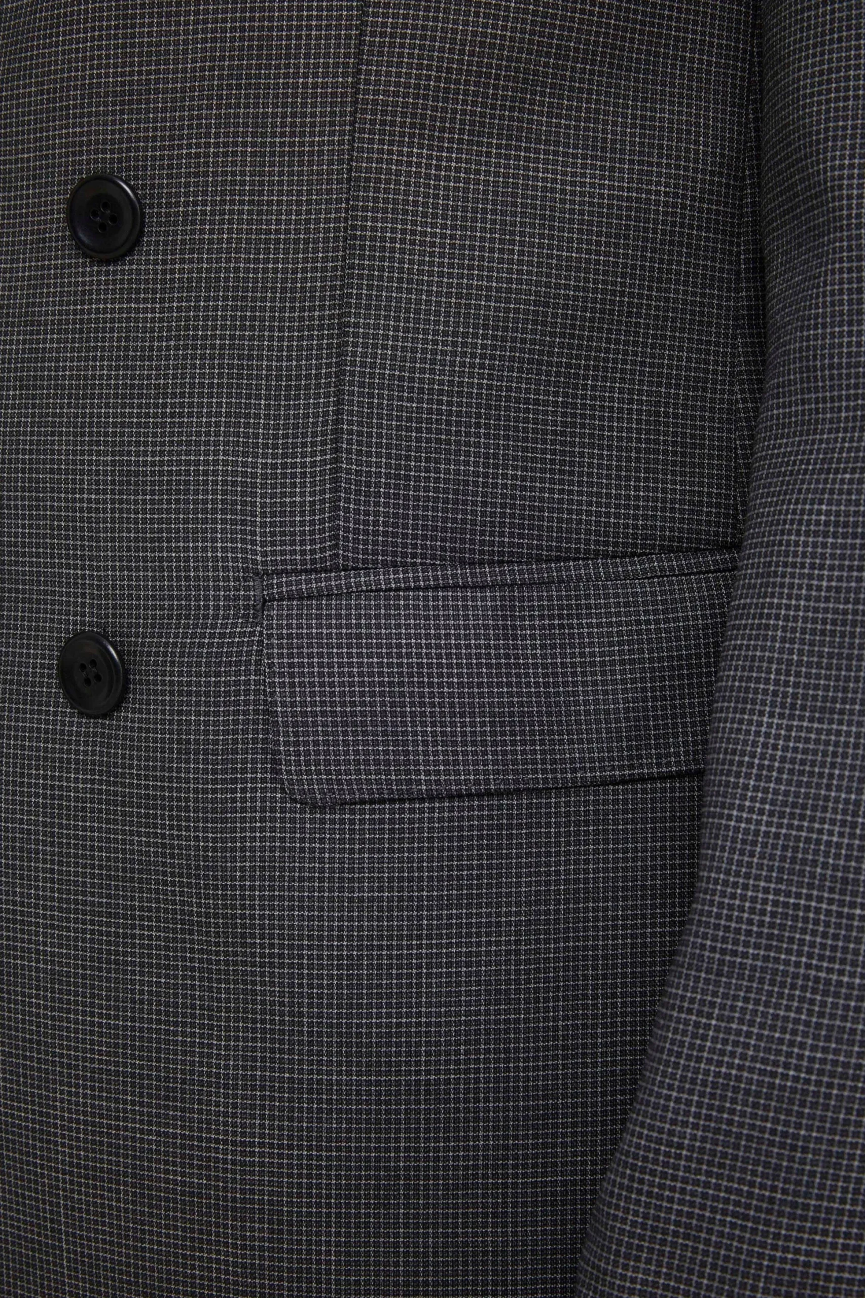 Abito Doppiopetto in Lana Slim Fit - ANTRACITE QUADRI