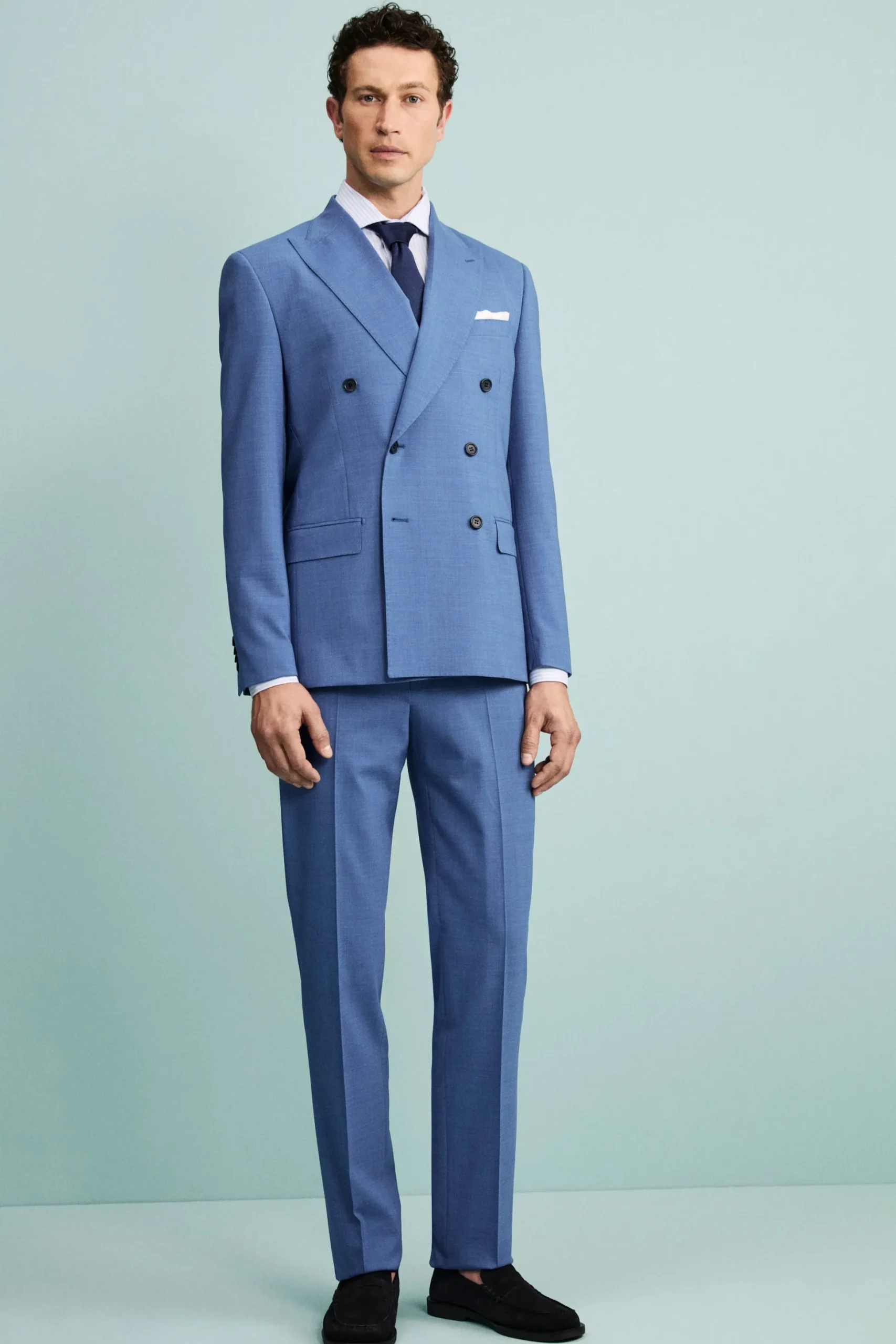 Abito Doppiopetto Slim Fit con Revers a Lancia - ROYAL
