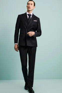 Abito Elegante Doppiopetto con Revers a Lancia - BLU