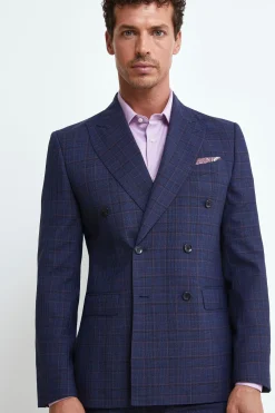 Abito Elegante Doppiopetto in lana - GALLES BLU
