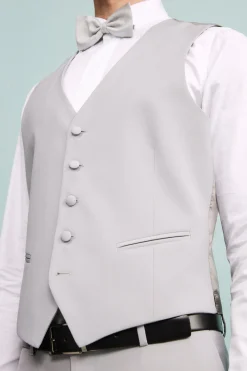 Abito Elegante Monopetto in Lana Vergine con Gilet - GRIGIO CHIARO