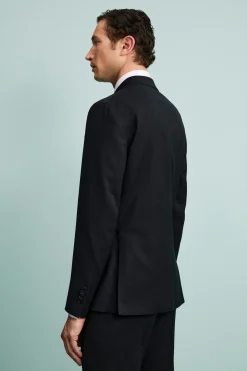 Abito Elegante Strutturato Monopetto in Lana Vergine - BLU