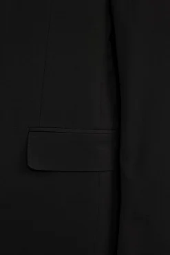 Abito in Lana Vergine Slim Fit con Revers Classico - NERO