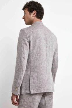 Abito in lino slim fit - MARRONE