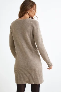 Abito Midi in Misto Cashmere - TORTORA