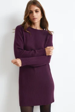 Abito Midi in Misto Cashmere - VINO