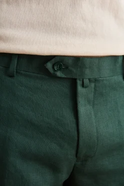 Abito Monopetto Comfort Fit in Puro Lino - VERDE