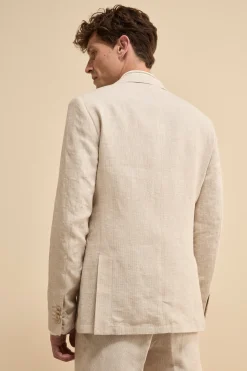 Abito Monopetto Slim Fit in Lino - FANT. BEIGE