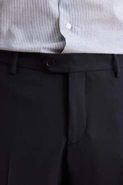 Abito Regular Fit Foderato in Lana Vergine - BLU
