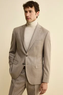 Abito Slim Fit Foderato in Lana e Cashmere - TORTORA