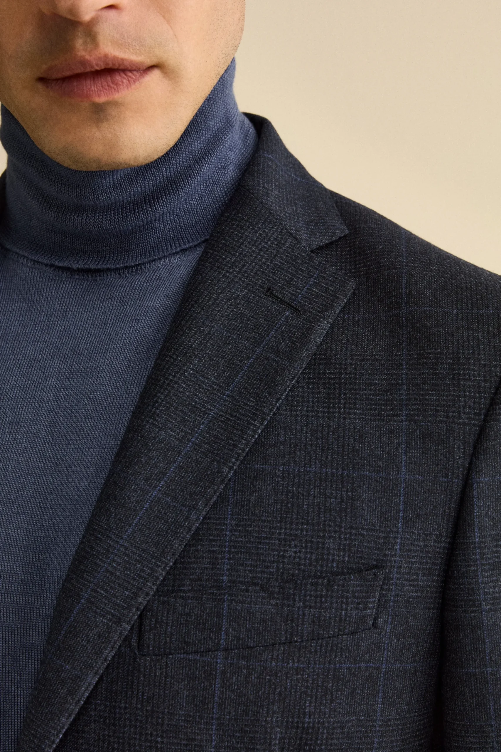 Abito Slim Fit in Lana Vergine con Revers Classico - GALLES BLU