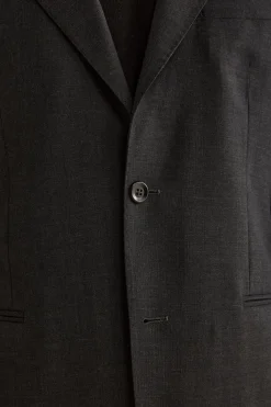 Abito Slim Fit Monopetto Revers a Lancia in Lana Vergine - ANTRACITE