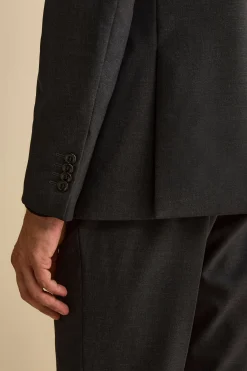 Abito Slim Fit Monopetto Revers a Lancia in Lana Vergine - ANTRACITE