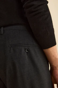 Abito Slim Fit Monopetto Revers a Lancia in Lana Vergine - ANTRACITE