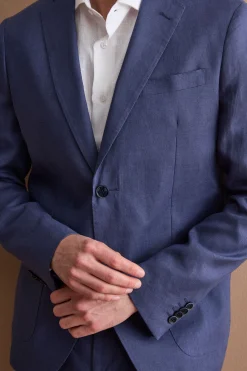 Abito Slim Fit Semifoderato in Lino - BLU