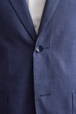 Abito Slim Fit Semifoderato in Lino - BLU