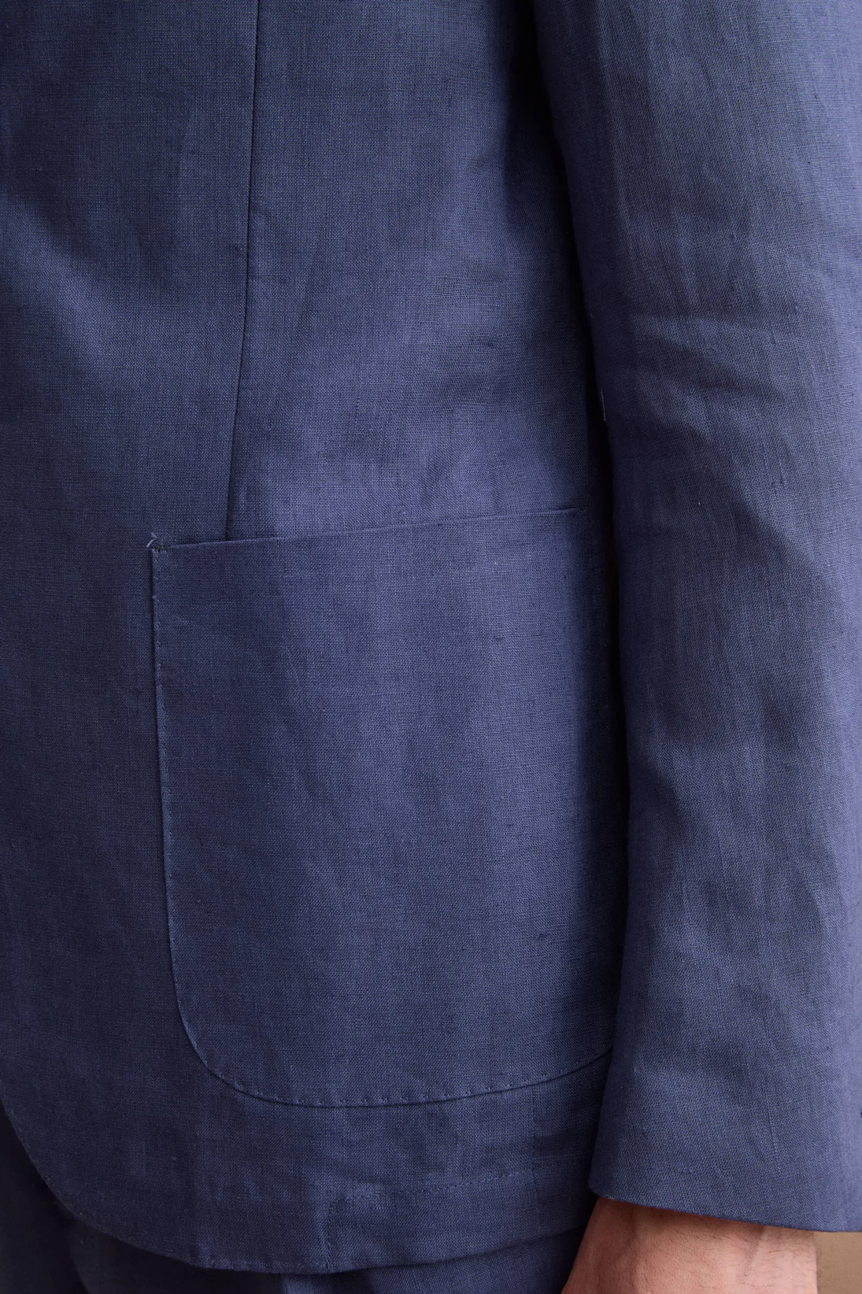 Abito Slim Fit Semifoderato in Lino - BLU
