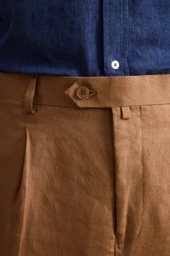 Abito Slim Fit Semifoderato in Lino - CAMOSCIO
