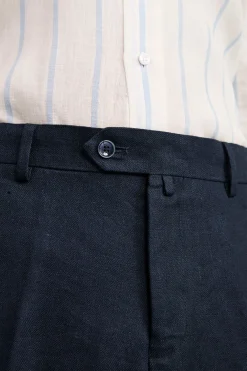 Abito Spigato Monopetto in Lino - NAVY