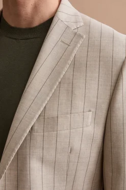 Abito Uomo in Lana Vergine Gessato Slim Fit - BEIGE GESSATO