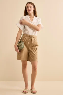 Bermuda Cargo in Tela con Coulisse - CAMMELLO