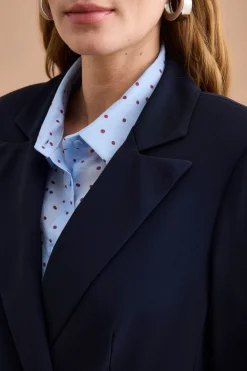Blazer Doppiopetto Foderato in Cady - BLU