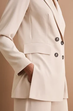Blazer Doppiopetto Foderato in Cady - SABBIA