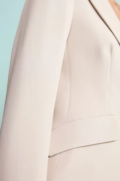 Blazer Elegante con Revers a Lancia - SABBIA