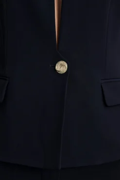 Blazer Elegante con Scollo Ampio - BLU