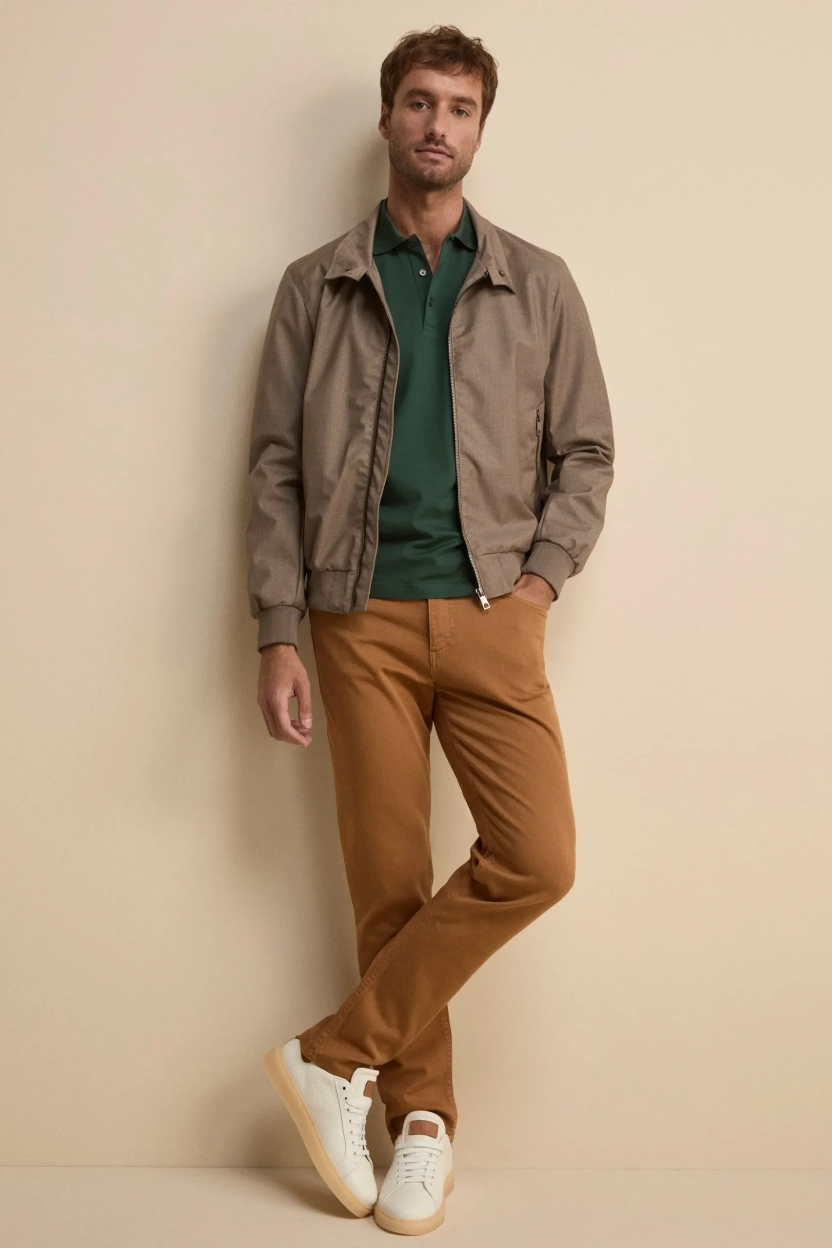 Bomber in Tessuto con Zip - SALVIA