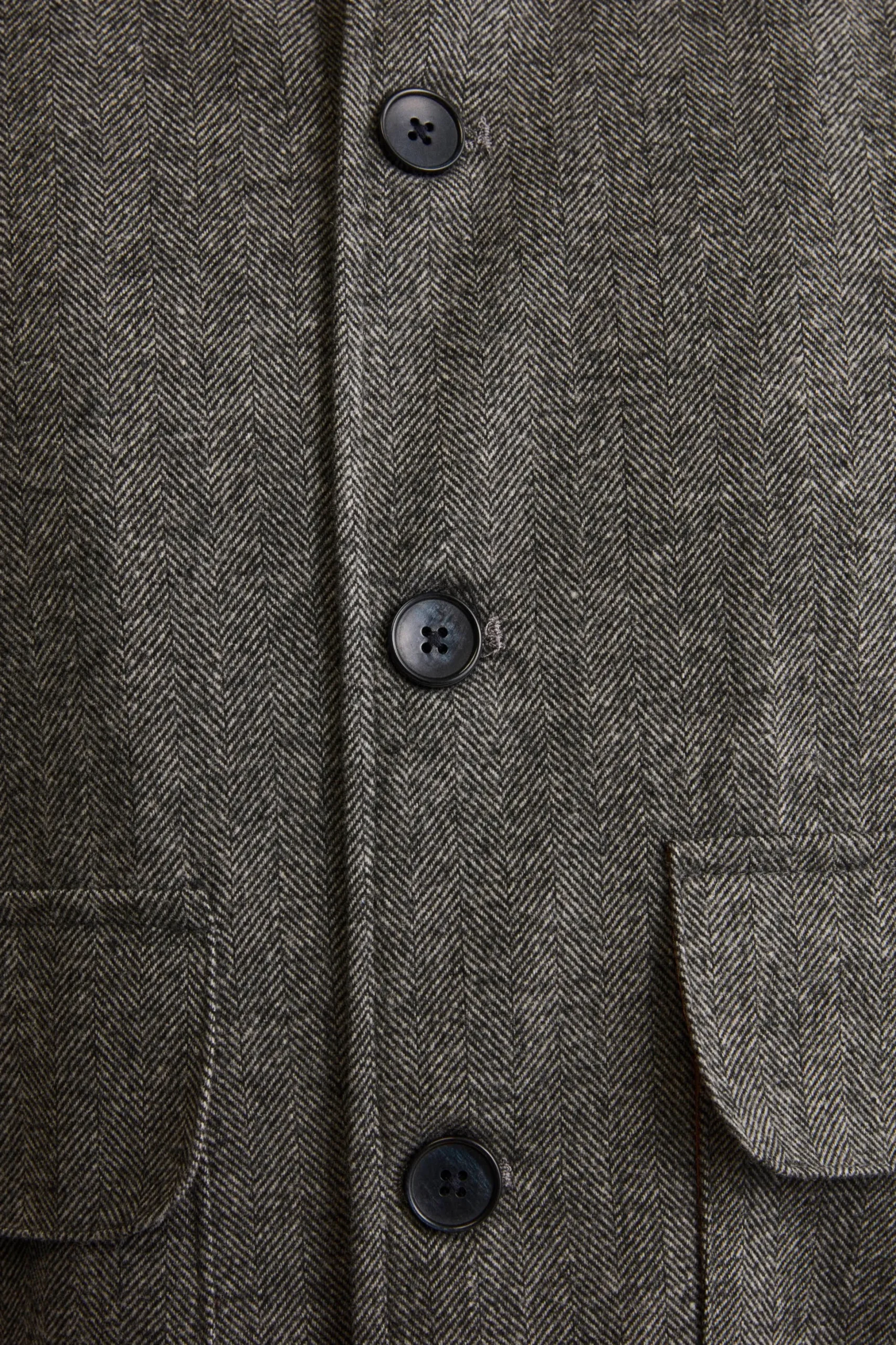 Bomber Spigato con Tasche in Misto Lana - GRIGIO SPIGATO