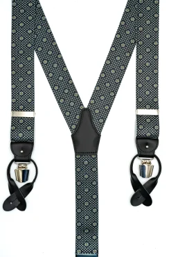 Bretelle con Clip e Asole in Pelle - FANT. BLU
