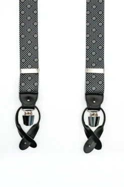 Bretelle con Clip e Asole in Pelle - FANT. BLU