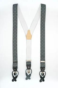 Bretelle con Clip e Asole in Pelle - FANT. BLU