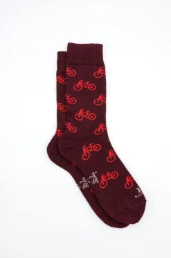 Calze Corte Fantasia Biciclette - BORDEAUX