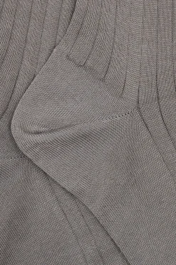 Calze Lunghe a Coste in Filo di Scozia - GRIGIO MEDIO