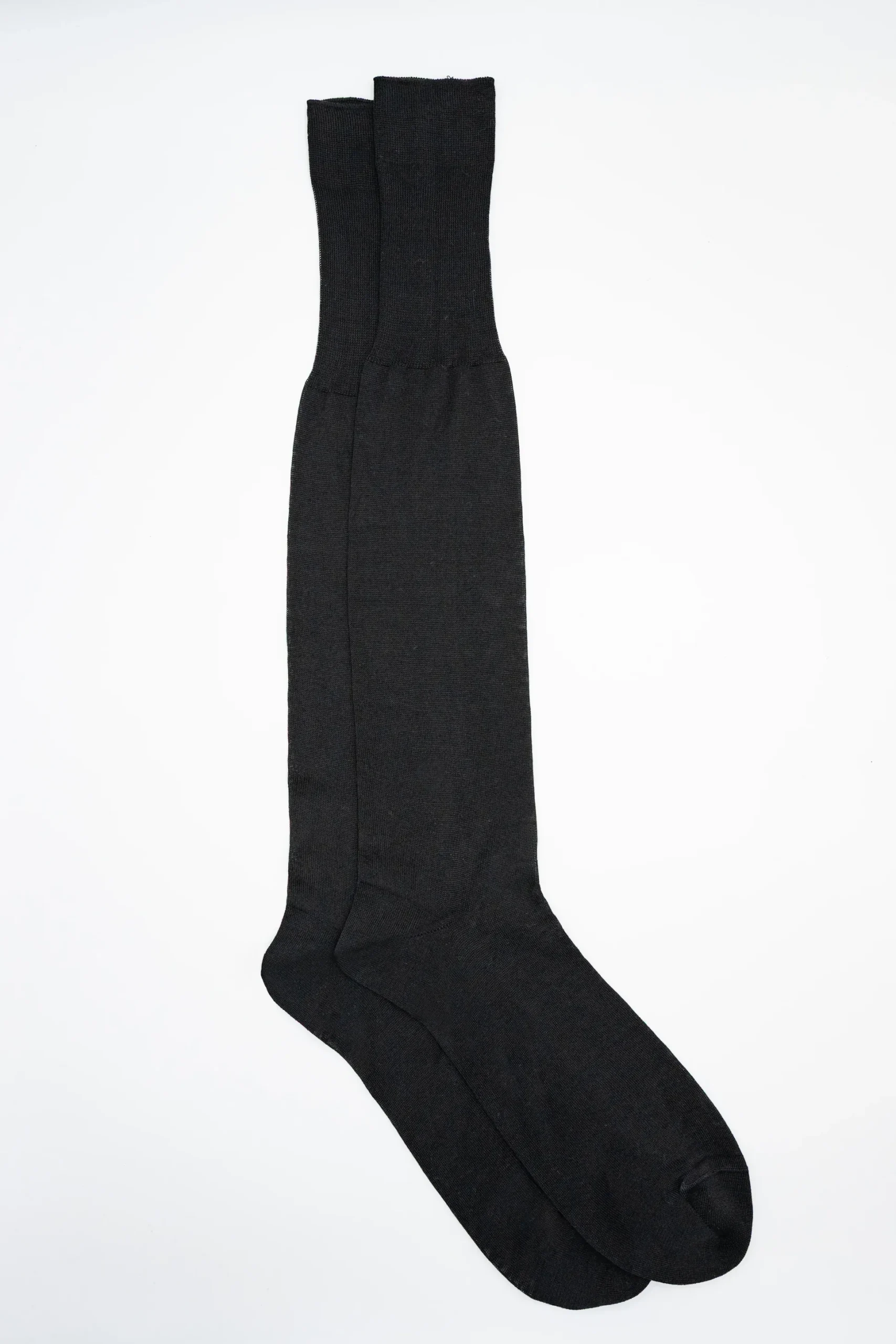 Calze Lunghe Rasate in Filo di Scozia - NERO