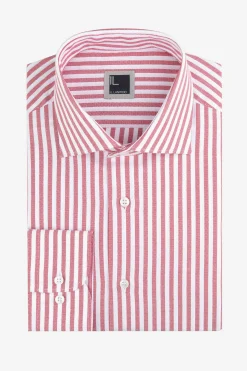 Camicia a righe collo francese - RIGATO BIANCO/ROSSO