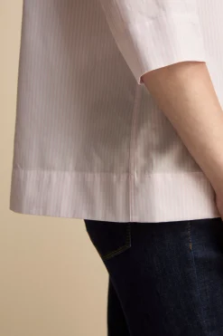 Camicia Boxy Fantasia in Cotone - ROSSO RIGATO