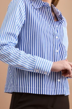 Camicia Boxy in Cotone con Taschino - FANT. AZZURRO