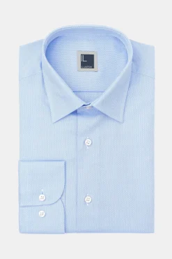 Camicia collo classico nido d’ape - AZZURRO