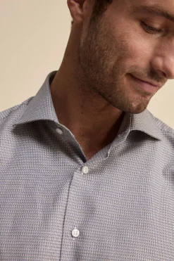 Camicia Collo Francese in Cotone Regual Fit - FANT. BLU/BORDEAUX